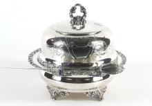 SILVERPLATED BUTTER DISH