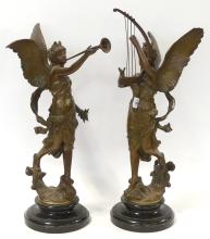 PAIR OF FRENCH SPELTER SCULPTURES