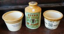 THREE PIECES OF STONEWARE