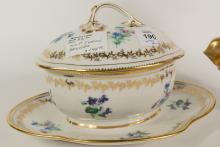 FRENCH PORCELAIN TUREEN AND VASE