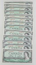 1954 CANADIAN $1 BILLS