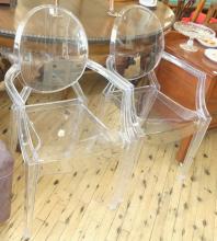 PAIR OF LUCITE ARMCHAIRS