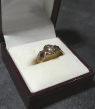 10KT GOLD PEARL AND RUBY RING