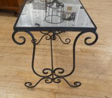 WROUGHT IRON SIDE TABLE AND PLANT STAND
