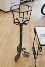 WROUGHT IRON SIDE TABLE AND PLANT STAND