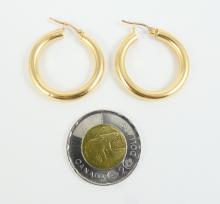 PAIR PLAIN HOOP EARRINGS