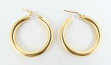 PAIR PLAIN HOOP EARRINGS