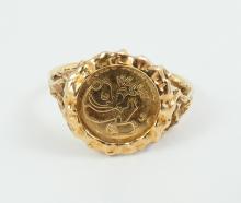 GOLD "COIN" RING