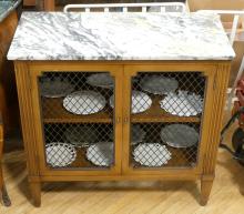 MCM MARBLE TOP CABINET