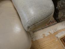 STRESSLESS LEATHER RECLINER AND FOOTSTOOL