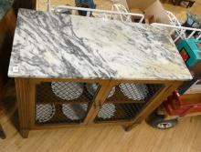 MCM MARBLE TOP CABINET