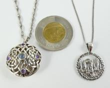 2 SCOTTISH PENDANT NECKLACES