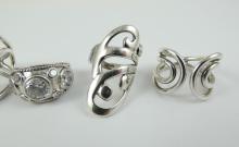 6 STERLING SILVER RINGS