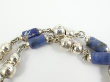 SILVER LAPIS NECKLACE