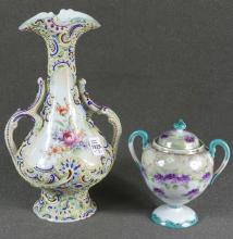 JAPANESE MORIAGE VASE & SUGAR BOWL