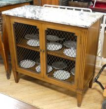 MCM MARBLE TOP CABINET