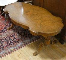 BURL WALNUT COFFEE TABLE