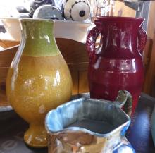 ENGLISH ART POTTERY VASES AND PITCHERS