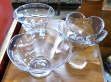 THREE ORREFORS CRYSTAL BOWLS