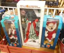 THREE ANIMATED CHRISTMAS FIGURES