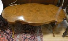 BURL WALNUT COFFEE TABLE