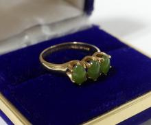 10KT GOLD JADE RING