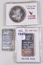 SILVER INGOTS & MEDALLION - no tax