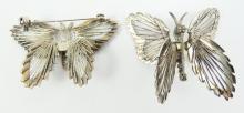 2 "BUTTERFLY" BROOCHES
