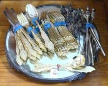 GOLD-PLATED FLATWARE, ETC.