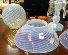 OPALESCENT GLASS SHADES AND LAMP