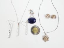 STERLING PENDANTS, EARRINGS