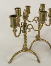 PAIR OF CANDELABRA AND INKWELL