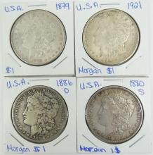 4 U.S. SILVER DOLLARS