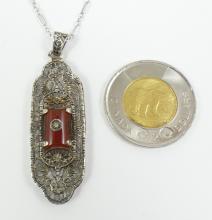 ART DECO STYLE PENDANT NECKLACE