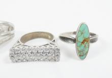 4 STERLING SILVER RINGS