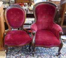 VICTORIAN LADIES' AND GENTLEMEN'S CHAIRS