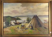 LARGE NORWEGIAN SCHOOL OIL