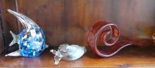 FOUR PIECES OF ART GLASS