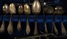 ASSORTED SILVERPLATE FLATWARE AND SERVERS