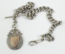 ANTIQUE ENGLISH WATCH CHAIN & FOB