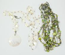 3 MOTHER-OF-PEARL NECKLACES