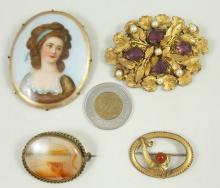 4 ANTIQUE/VINTAGE BROOCHES