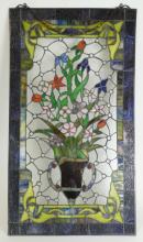 TWO STAINED GLASS WINDOW PANELS
