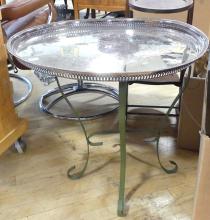 SILVER PLATE TRAY TOP TABLE