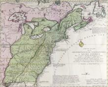 1755 MAP "GROOTBRITTANNISCHE VOLKPLANTINGEN IN NOORD AMERICA"
