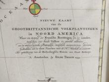 1755 MAP "GROOTBRITTANNISCHE VOLKPLANTINGEN IN NOORD AMERICA"