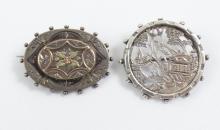 2 ANTIQUE SILVER BROOCHES