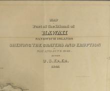 PART OF THE ISLAND OF HAWAII 19TH CENTURY MAP