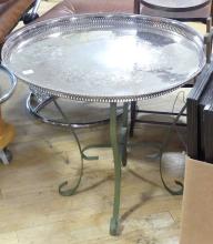 SILVER PLATE TRAY TOP TABLE