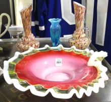 FOUR PIECES OF ART GLASS